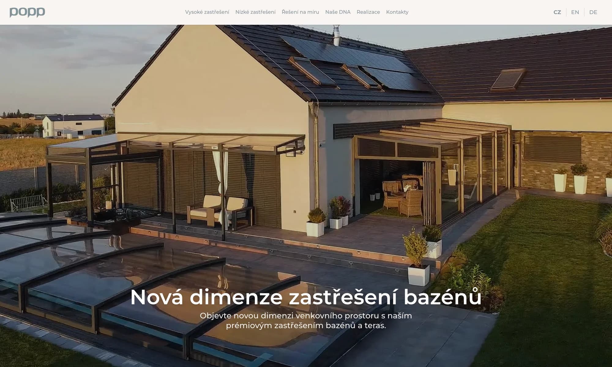 Úvodní stránka webu POPP International